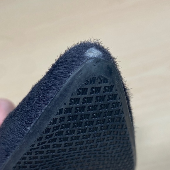 Stuart Weitzman Grey Snake Embossed Leather Flats with Pointy Toe - Picture 11 of 12